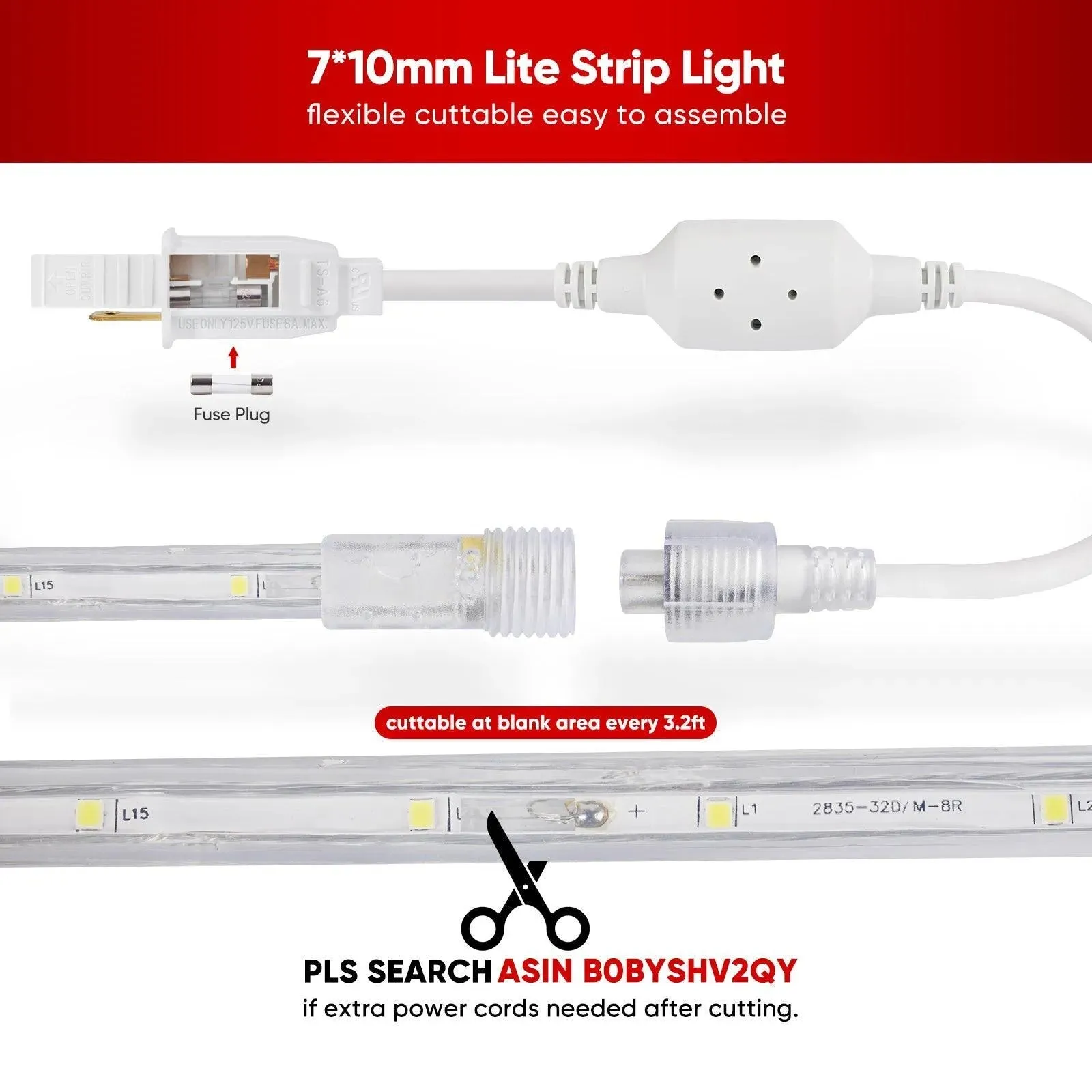 110V Lite Strip Light Ambient Lighting White Low Luminance 180Lumens/M