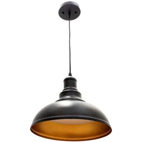 12W 5CCT Integrated LED Vintage Pendant Light in Black Finish