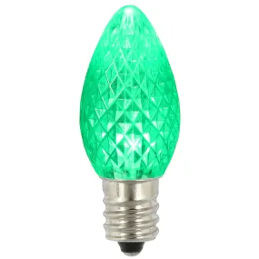 25PK - Vickerman C7 Faceted LED Green Bulb 0.96W