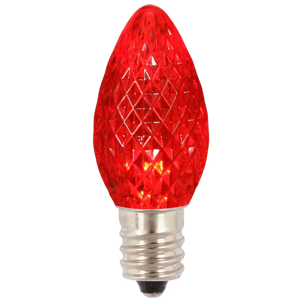 25PK - Vickerman C7 Faceted LED Red Bulb 0.96W