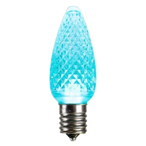 25PK - Vickerman C9 Faceted LED Teal Bulb 0.96W