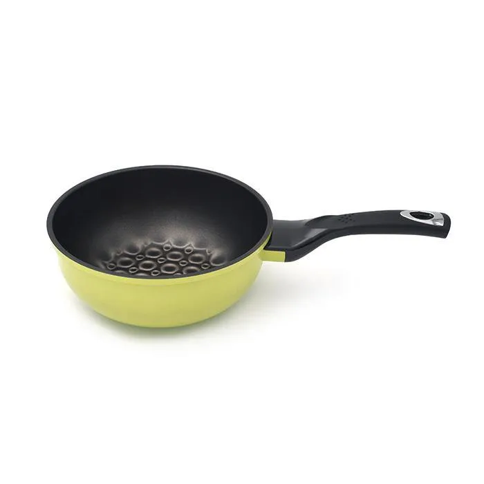 3D Coating Green Frying Pan, Woks & Lid 4 PCS Set