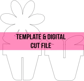 3D Flower Pot Template & Digital Cut File