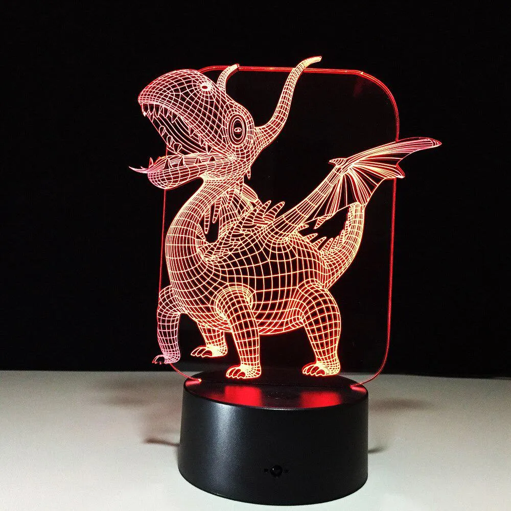 3D Lamp 7 Color Led Night Lamps for Kids Touch Led USB Table Lampe Sleeping Nightlight Flying Dragon