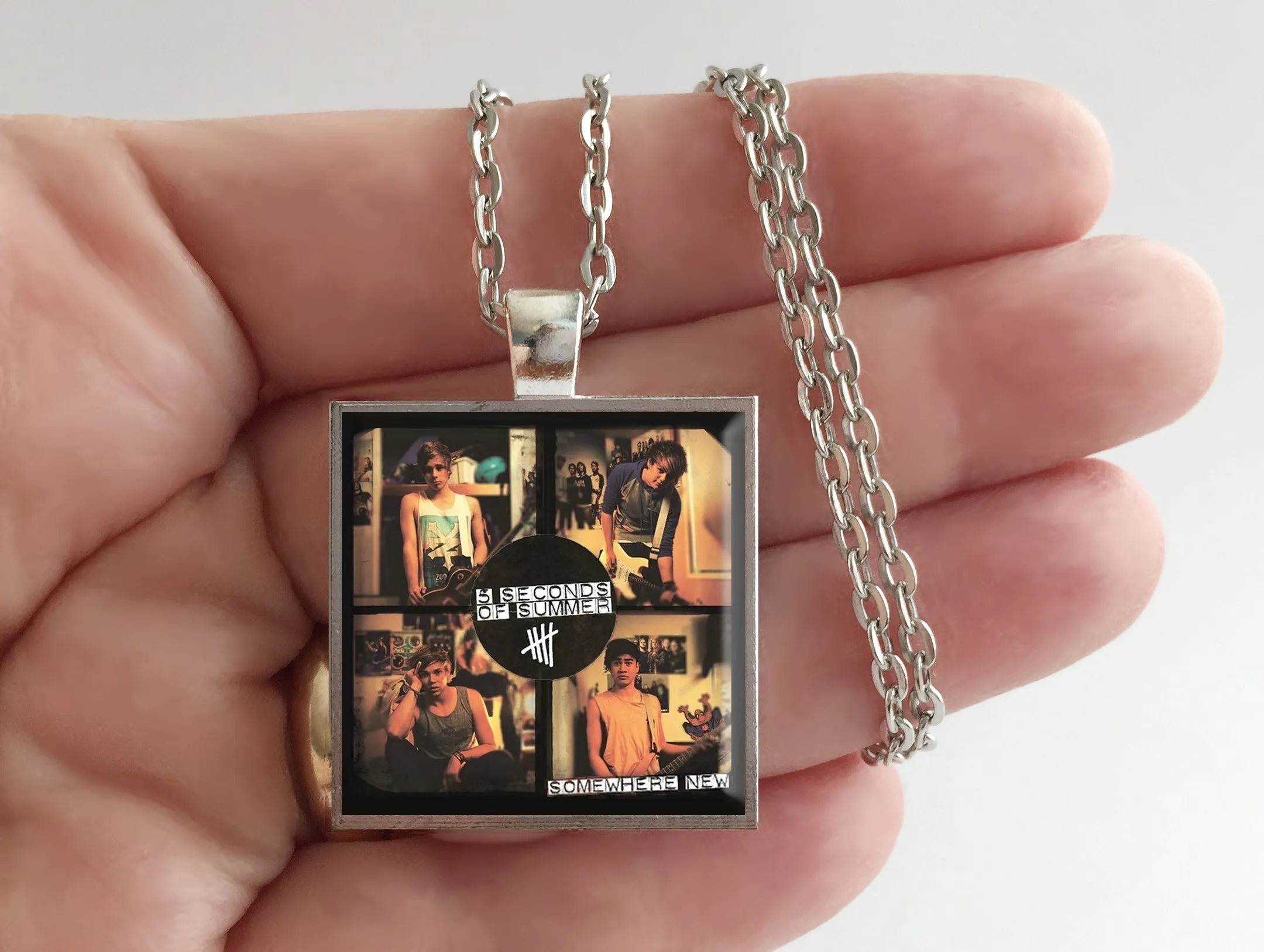 5 Seconds of Summer - Somewhere New - Album Cover Art Pendant Necklace