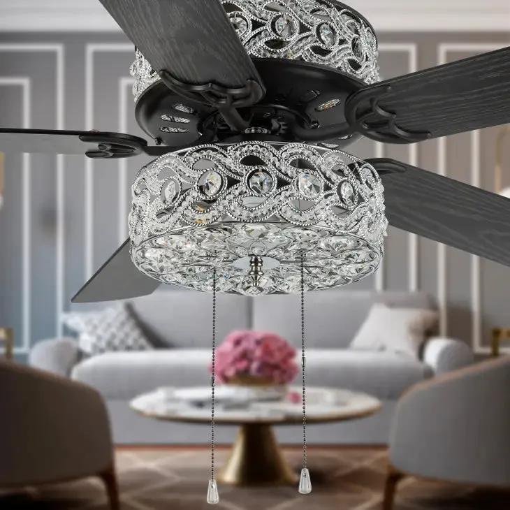 52"W Matilda Oil Rubbed Bronze Double-Lit LED Ceiling Fan