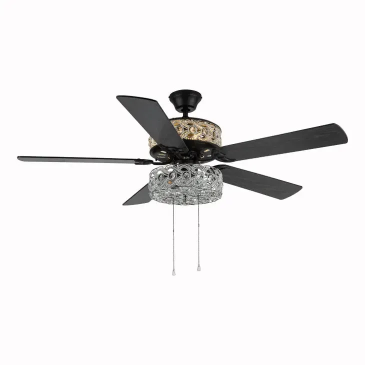 52"W Matilda Oil Rubbed Bronze Double-Lit LED Ceiling Fan