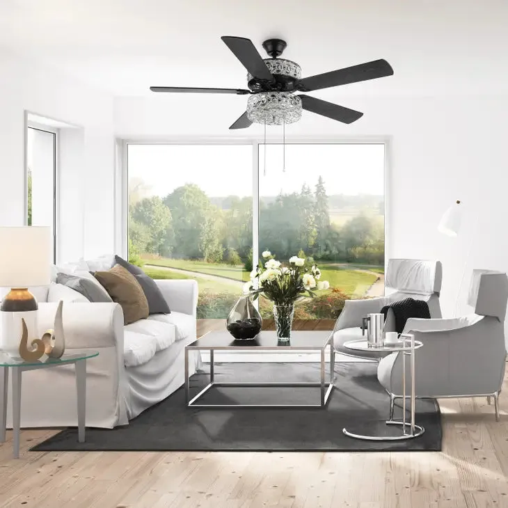 52"W Matilda Oil Rubbed Bronze Double-Lit LED Ceiling Fan