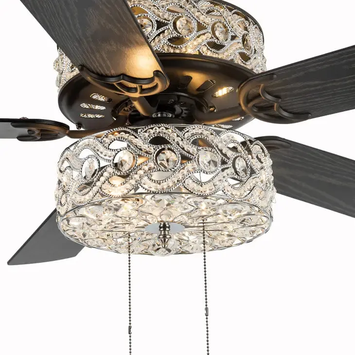 52"W Matilda Oil Rubbed Bronze Double-Lit LED Ceiling Fan