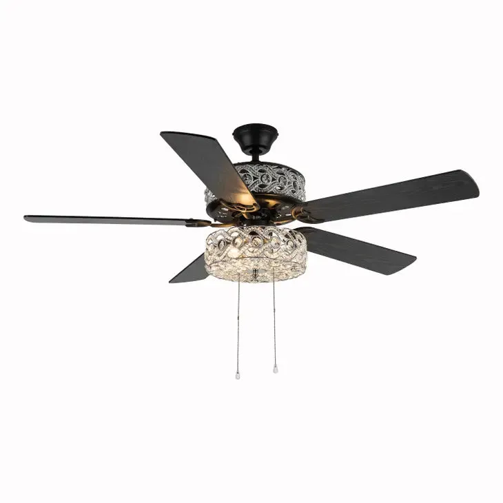 52"W Matilda Oil Rubbed Bronze Double-Lit LED Ceiling Fan