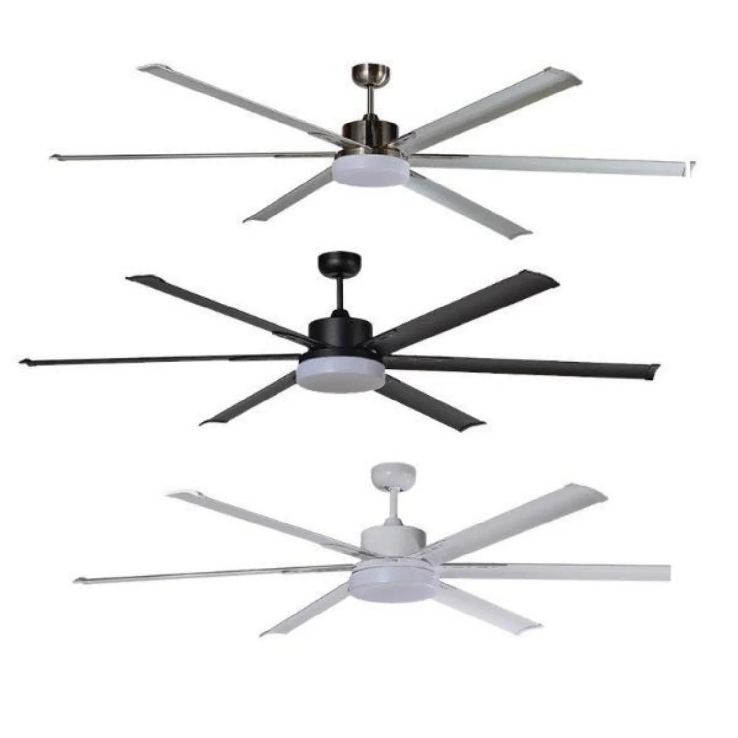 84" Albatross DC Ceiling Fan Black, White, Brushed Nickel w Light MAFML3XR   MAF210X Martec Lighting