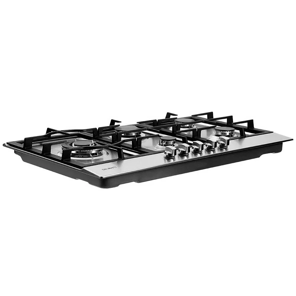 90cm Stainless Steel 5-Burner Gas Cooktop | Devanti