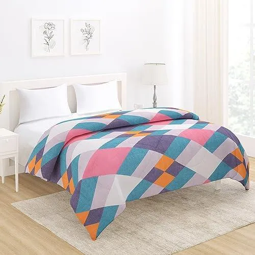 AC Comforter and Bedding Set for Double Bed, Abstract Geometric Pastel