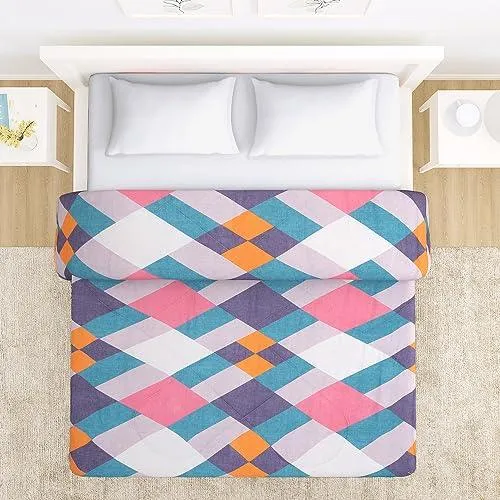 AC Comforter and Bedding Set for Double Bed, Abstract Geometric Pastel