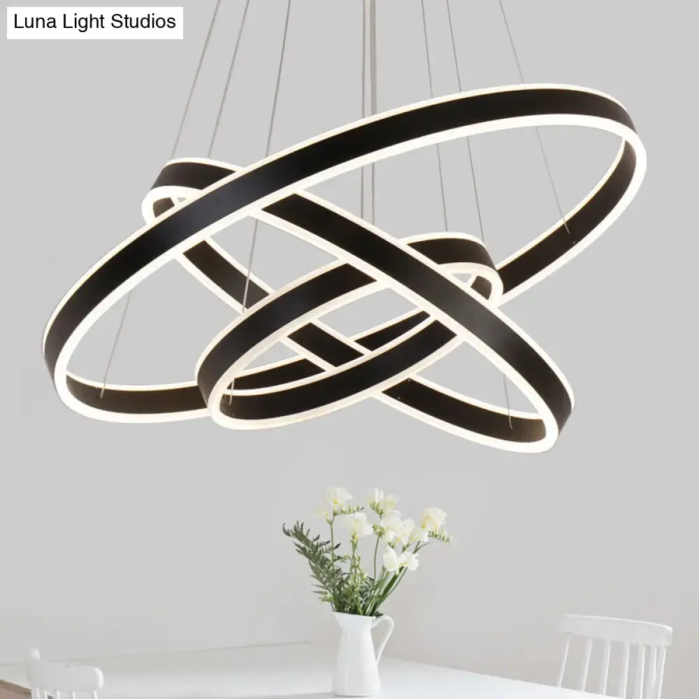 Adjustable LED Pendant Light: Artistic Metal Chandelier for Dining Room in Coffee