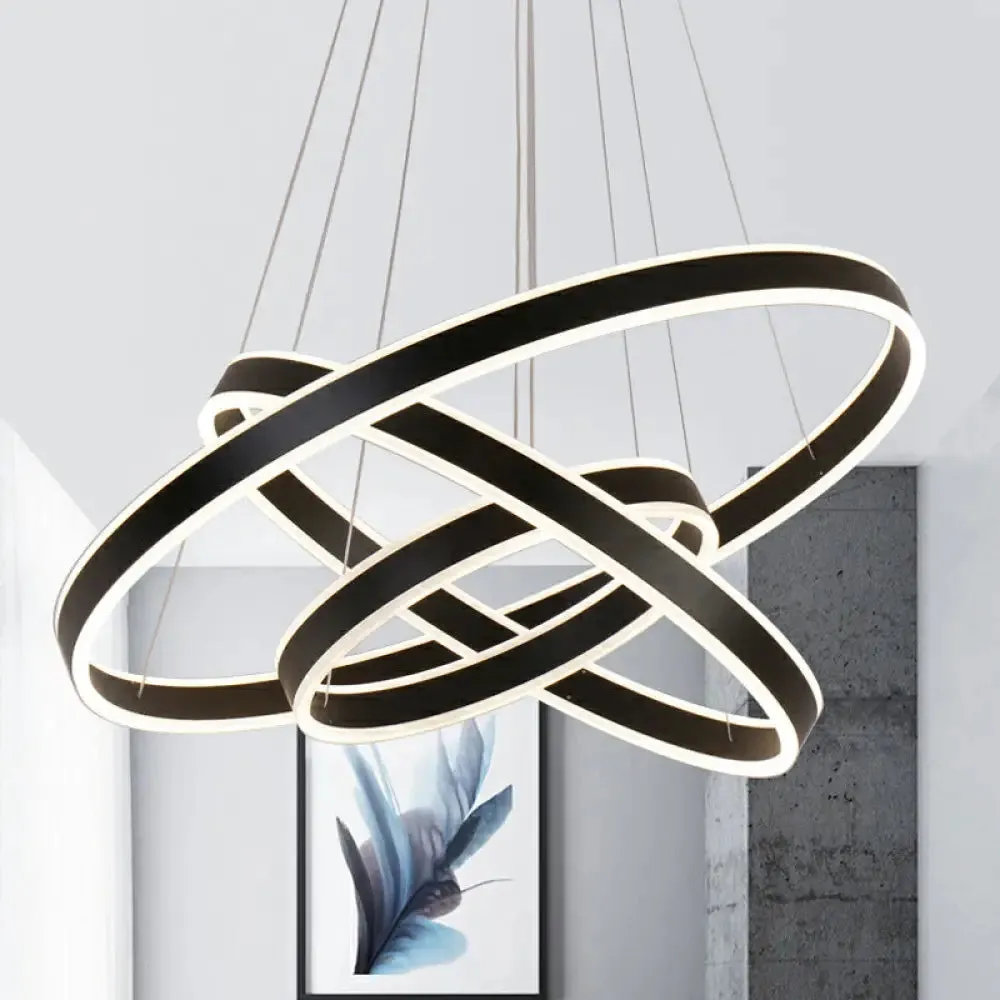 Adjustable LED Pendant Light: Artistic Metal Chandelier for Dining Room in Coffee