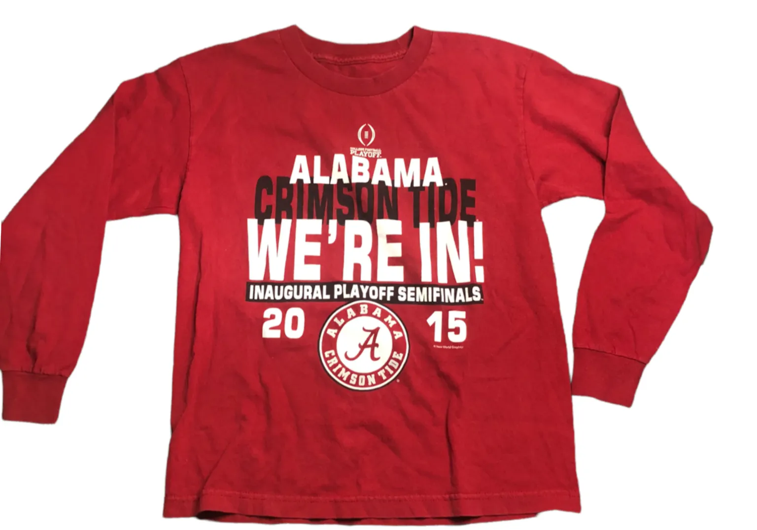 Alabama Crimson Tide 2015 Playoff Semifinals Long Sleeve T-Shirt Red (Size: M)