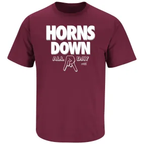 All Day (Horns Down) T-Shirt for Texas A&M College Fans (SM-5XL)