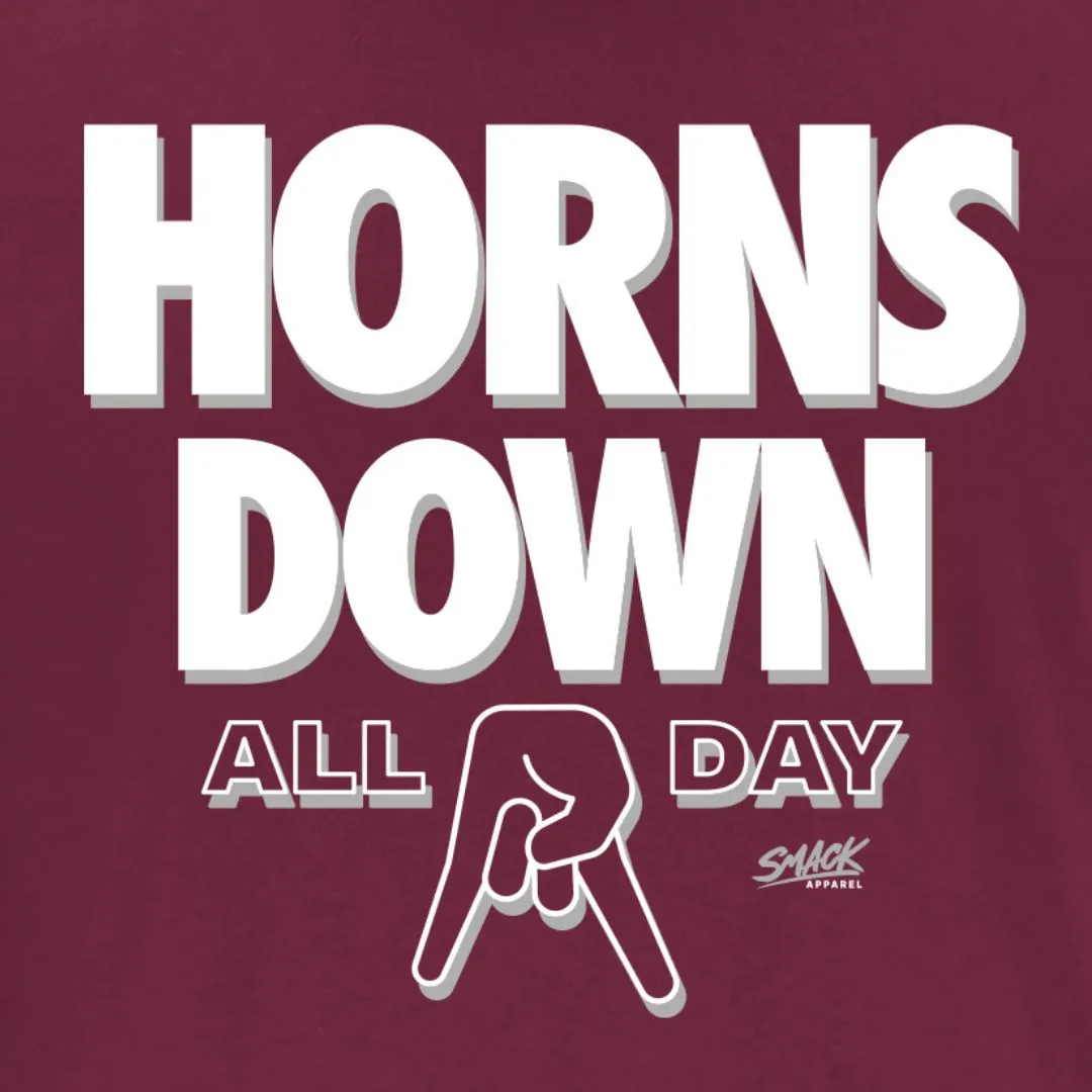 All Day (Horns Down) T-Shirt for Texas A&M College Fans (SM-5XL)