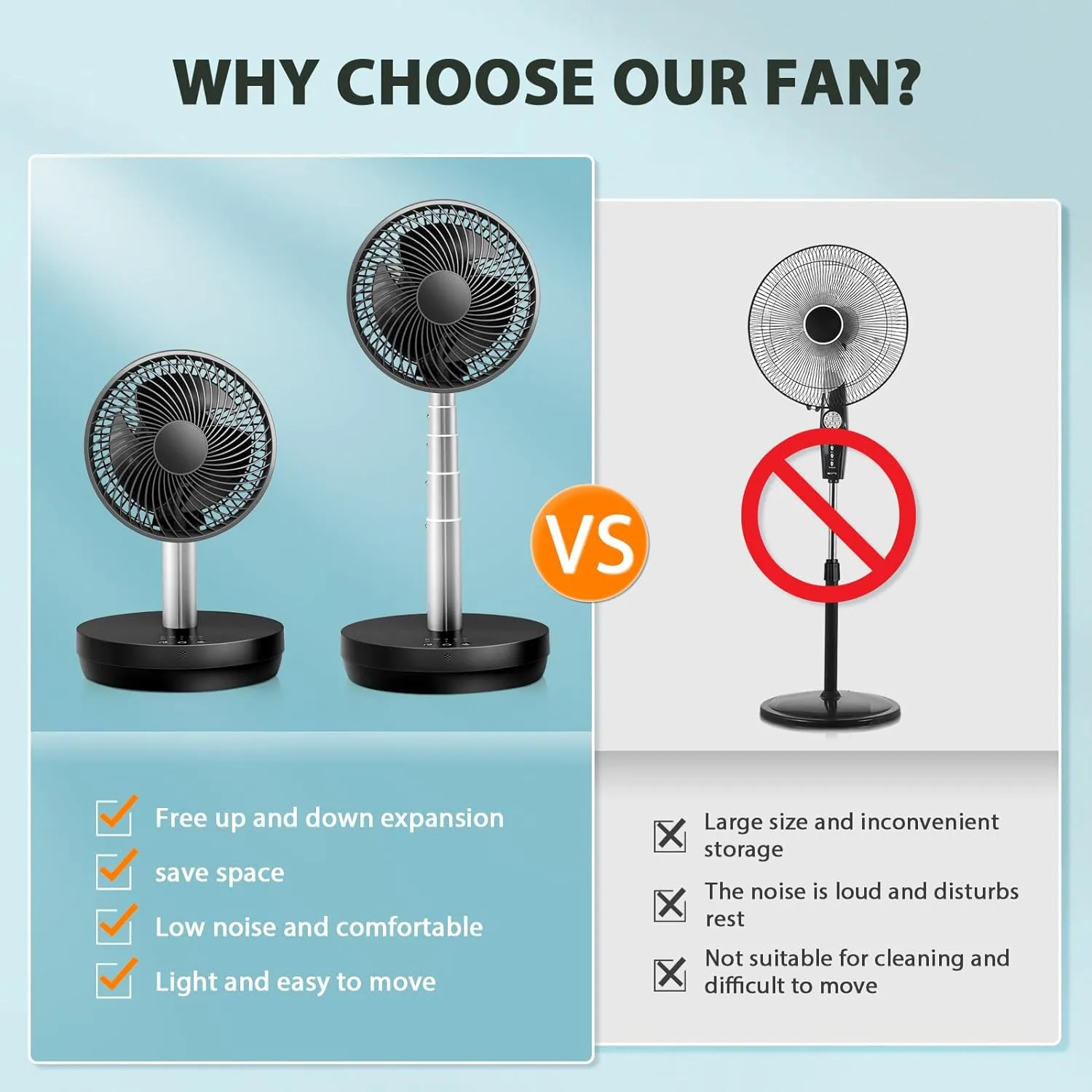 Antarctic Star Oscillating Fan Portable Foldable Pedestal Fan