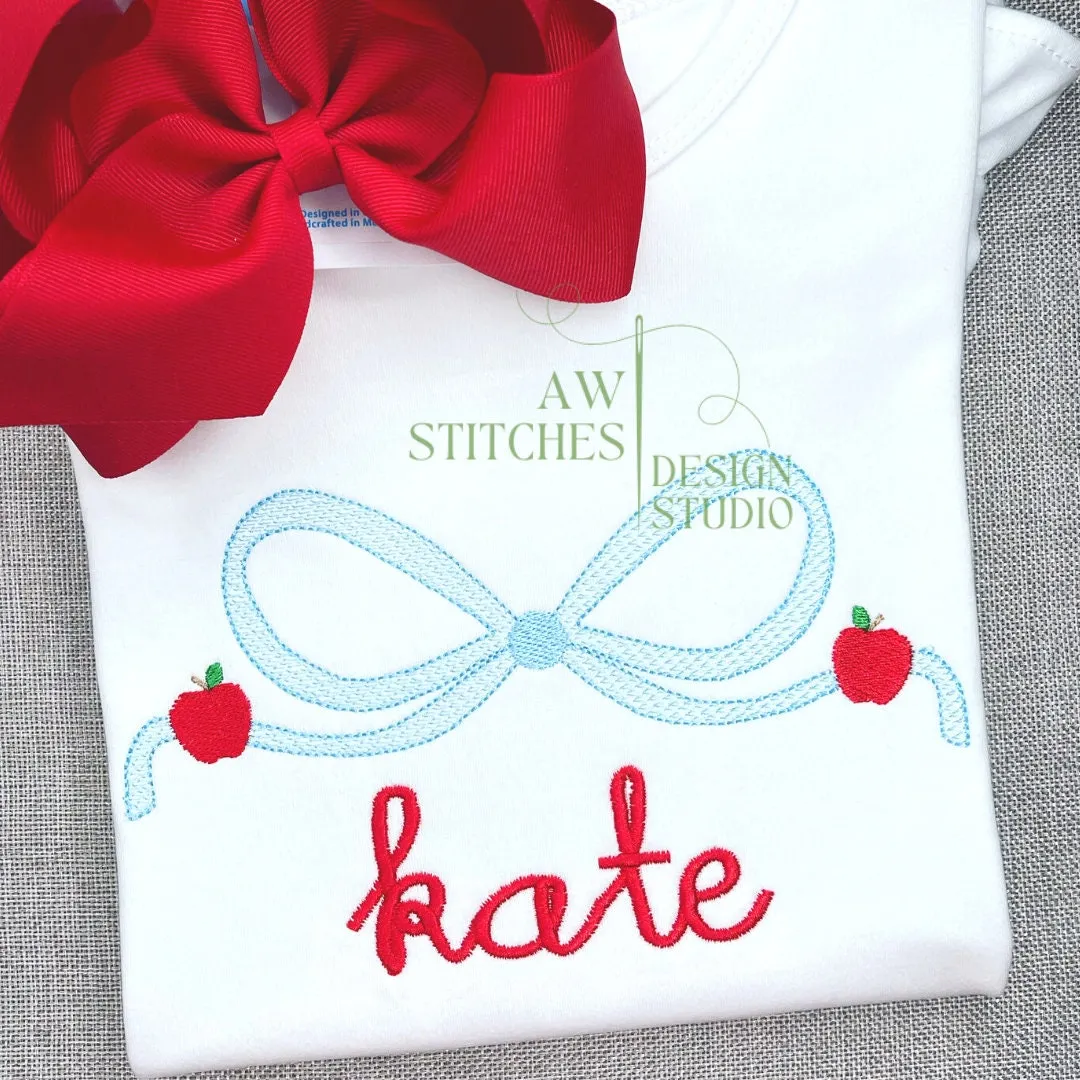 Apple Back to School Bow