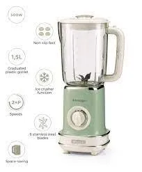 Ariete Blender 500W1.5L6Stainless Steel Blades2Speeds   Pulse ButtonPlastic JarGreen Col