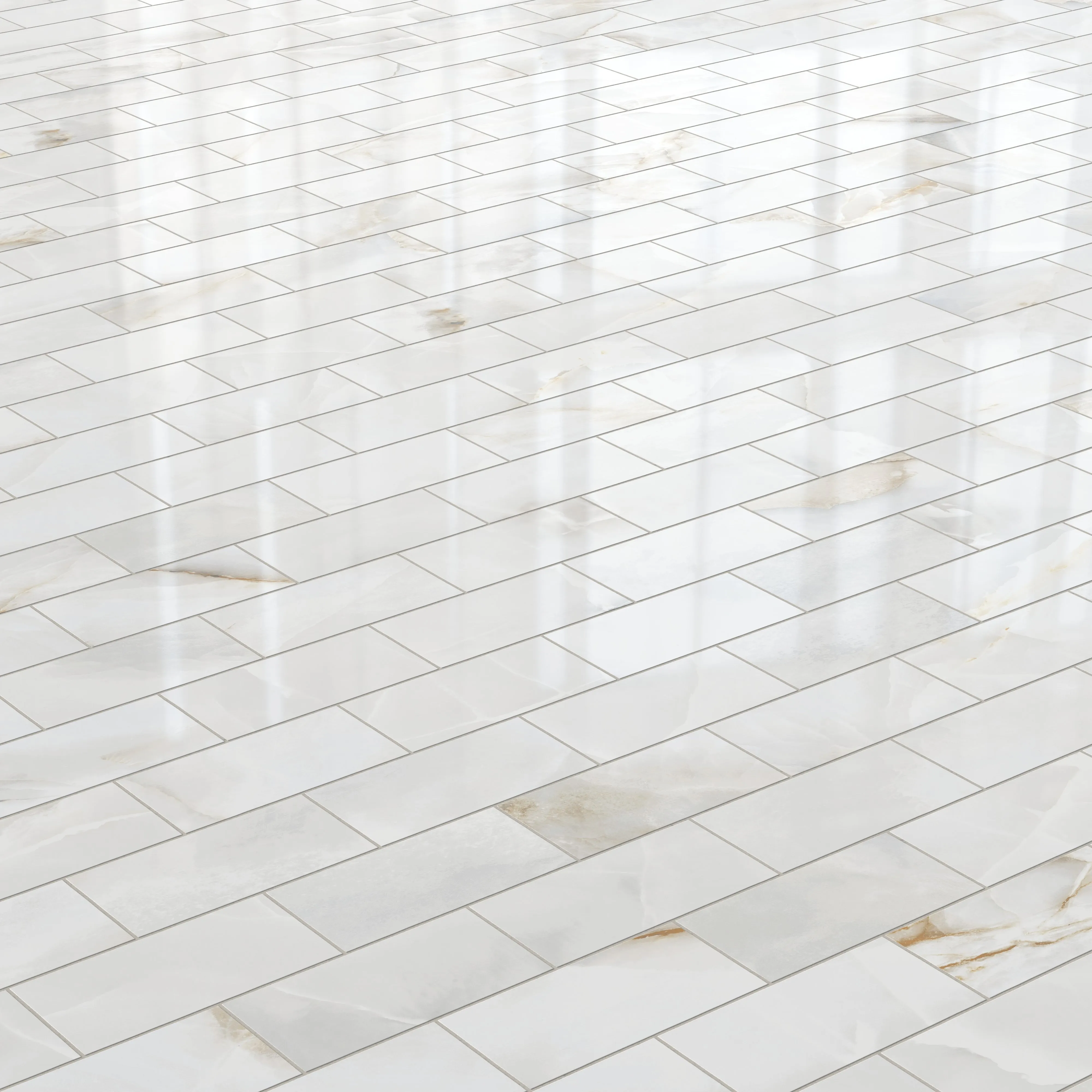 Astrid 3x6 Polished Porcelain Mosaic Tile in Pearl