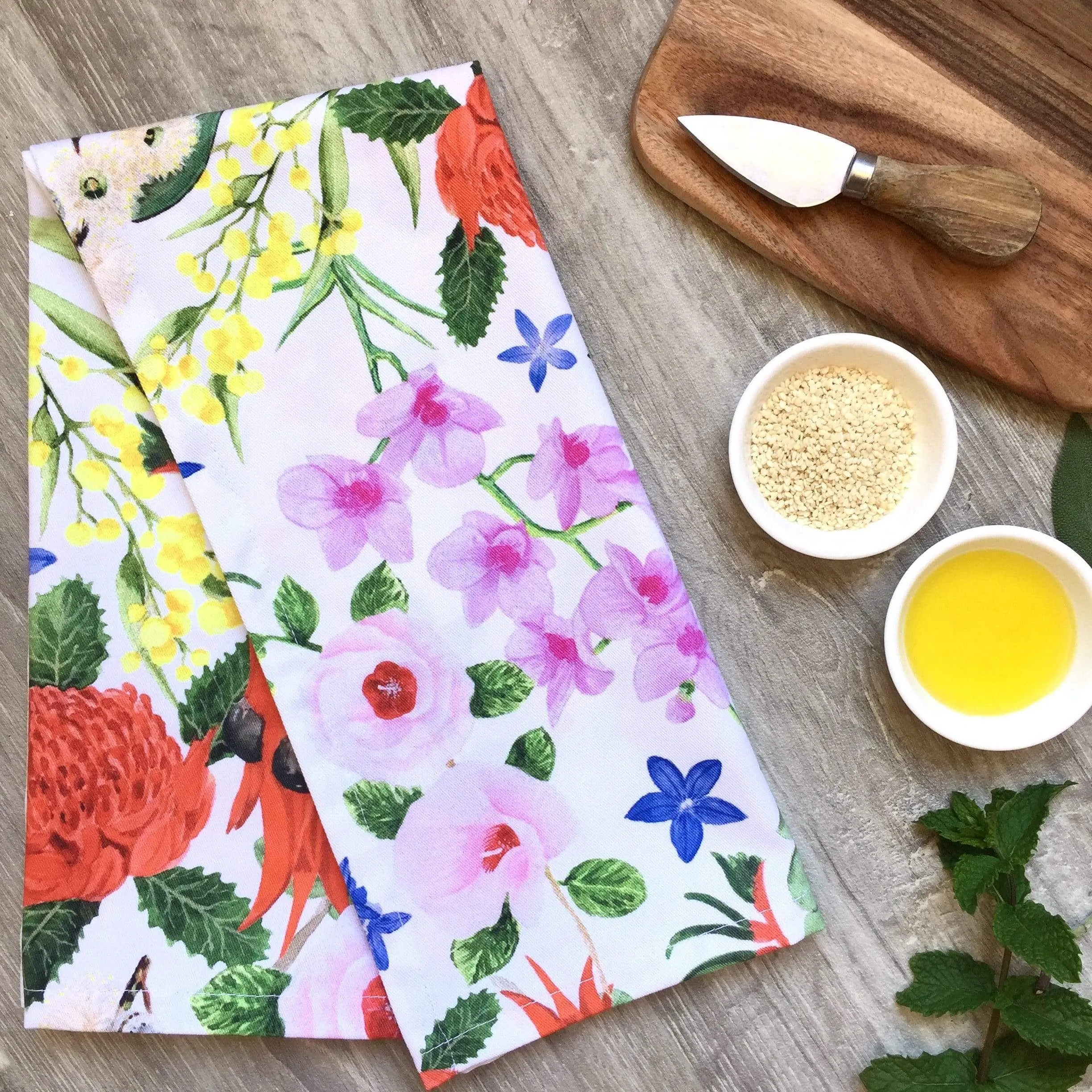 Australian Floral Emblems Tea towel