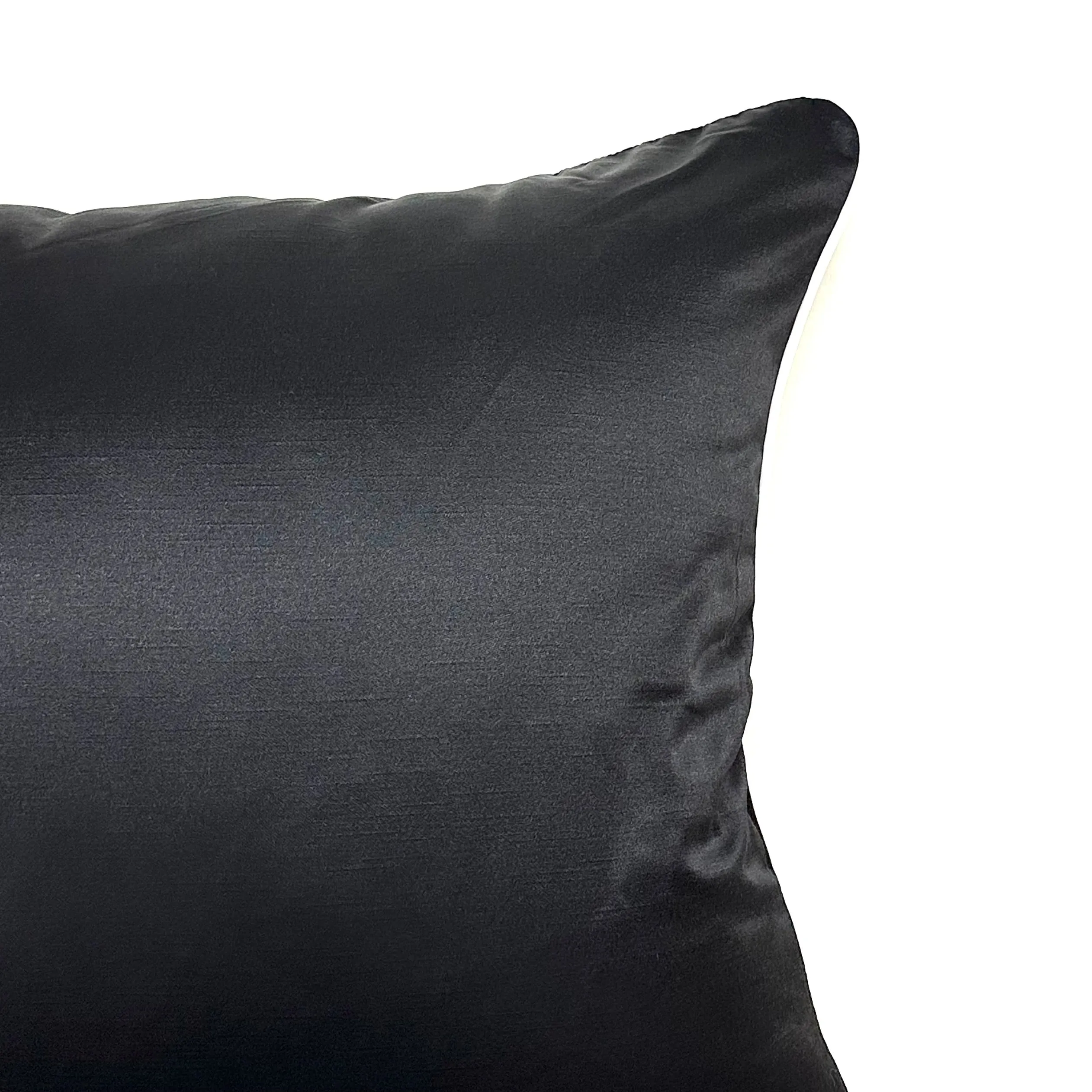 Baker Black Taffeta Throw Pillow Cover 26x26