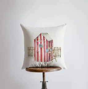 Beach Hut | Watercolor | Throw Pillow | Home Decor | Coastal Decor | Nautical | Ocean | Gift for Her | Accent Pillow Cover | Beach | Sea