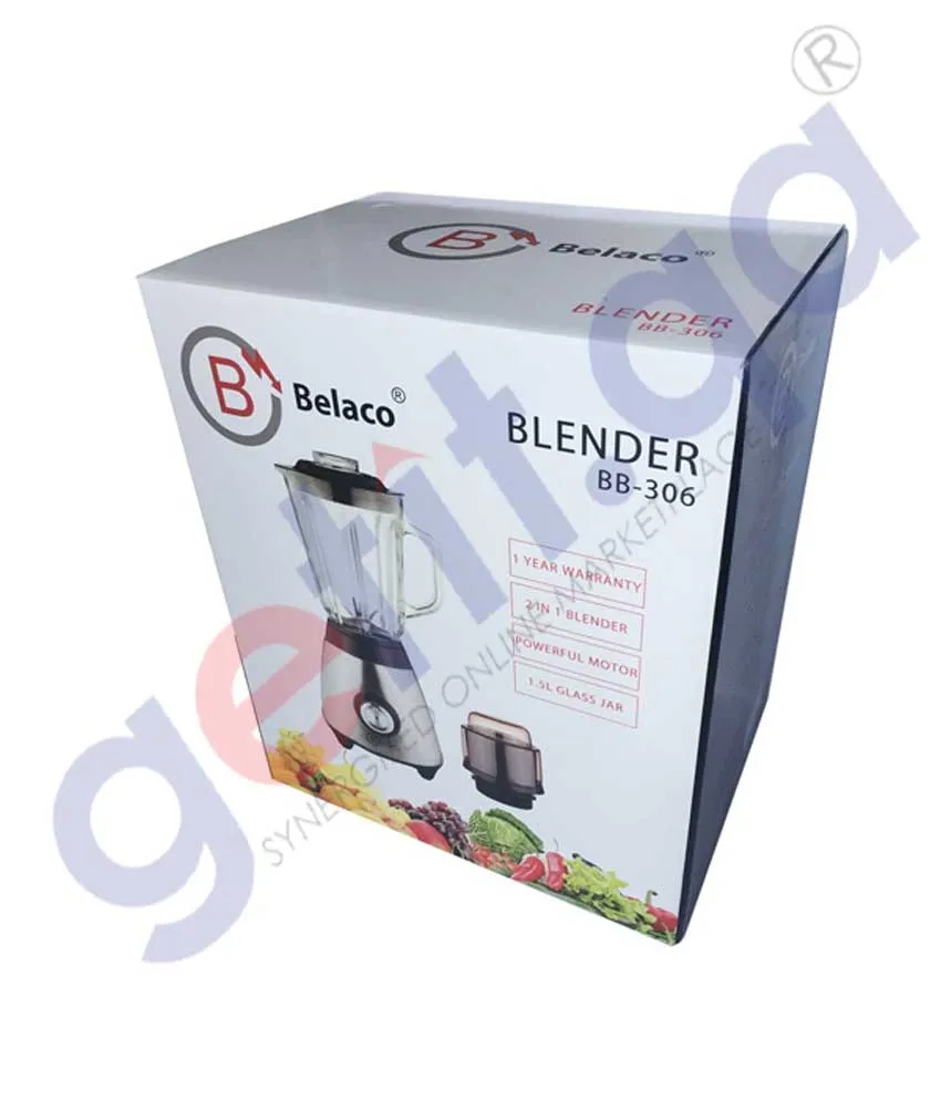 BELACO BLENDER WITH JAR & GRINDER BB-306