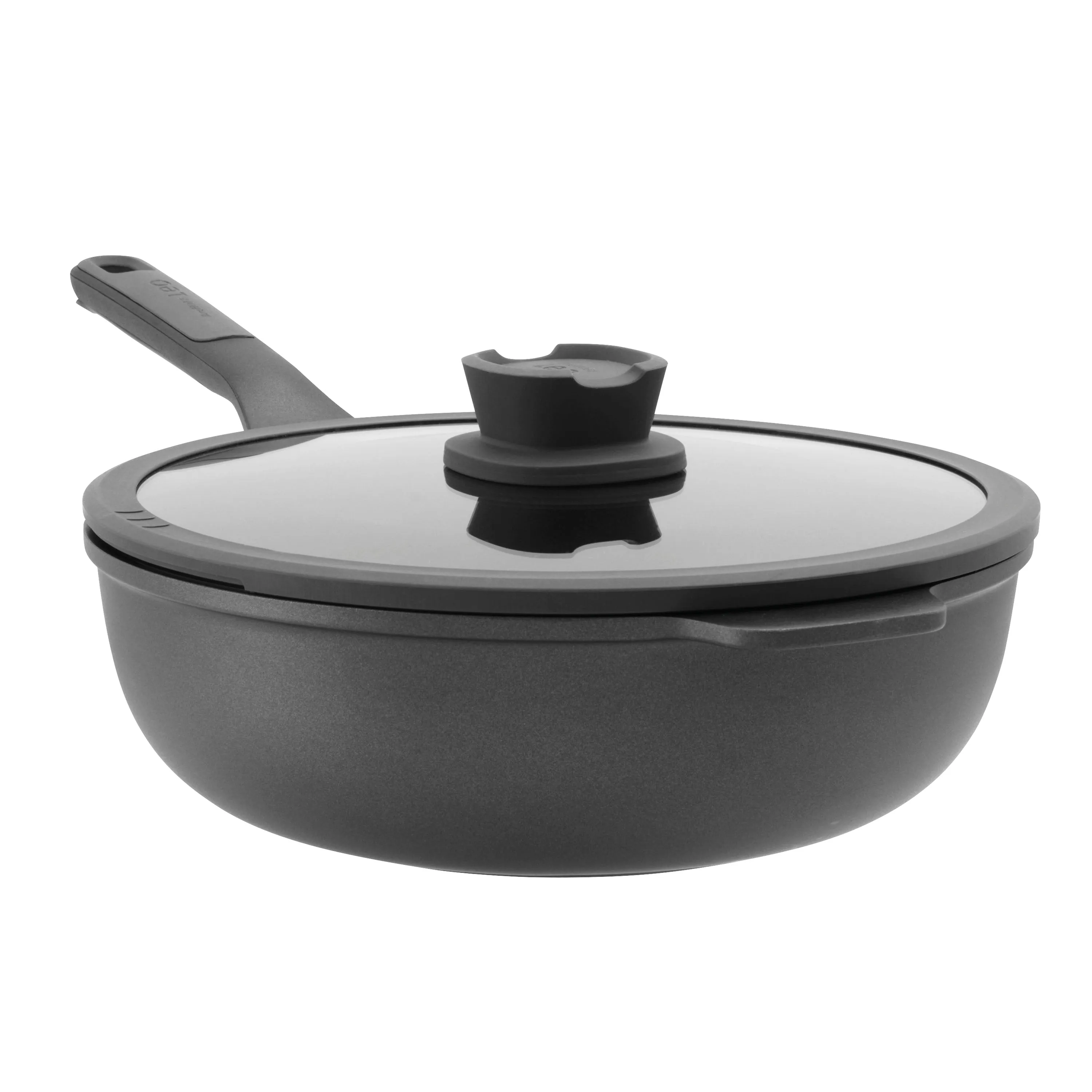 BergHOFF Leo Stone  Nonstick Ceramic 11" Wok Pan with Lid 4.6qt, Recycled