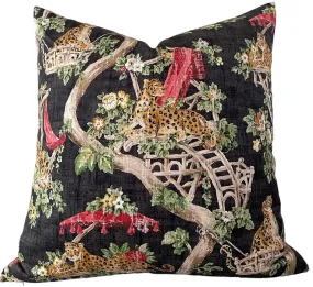 Black Lounging Leopard Pillow Cover: Available in 10 Sizes