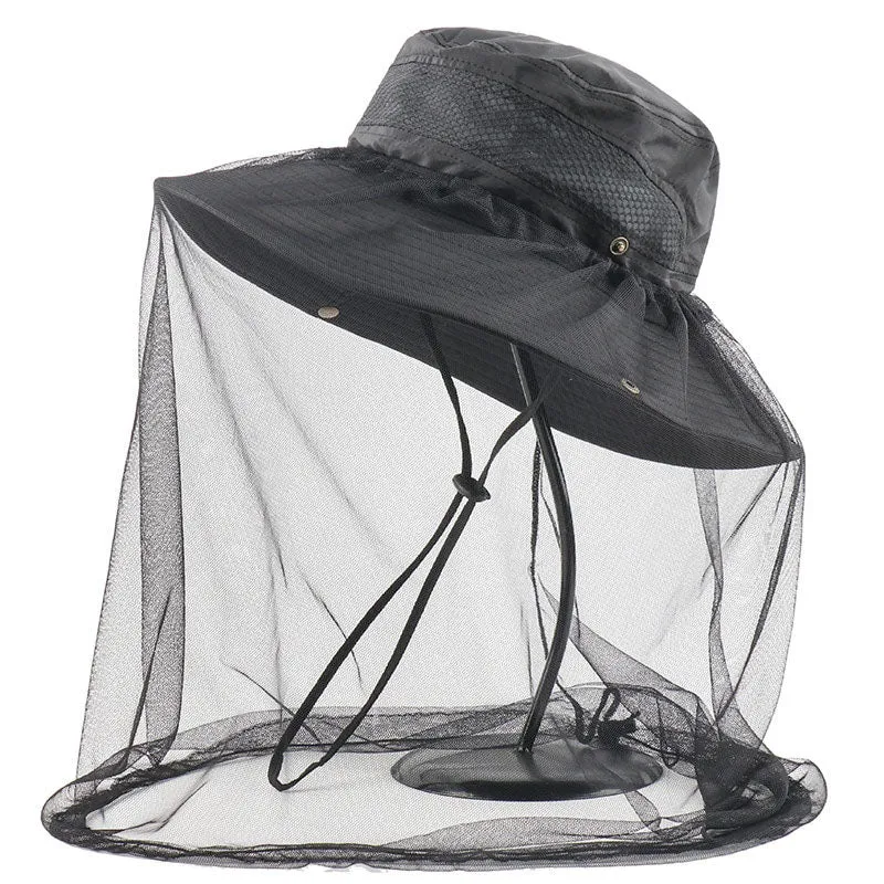 Black Mosquito Net Hat