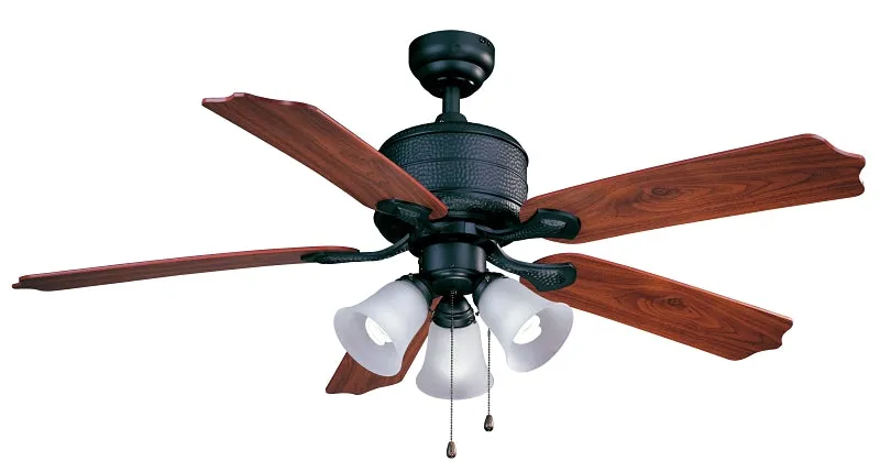 Boston Harbor AC362 3L-NI-3L Ceiling Fan, 5-Blade, Natural Iron Housing, 52 in Sweep, MDF Blade, 3-Speed :EA: QUANTITY: 1