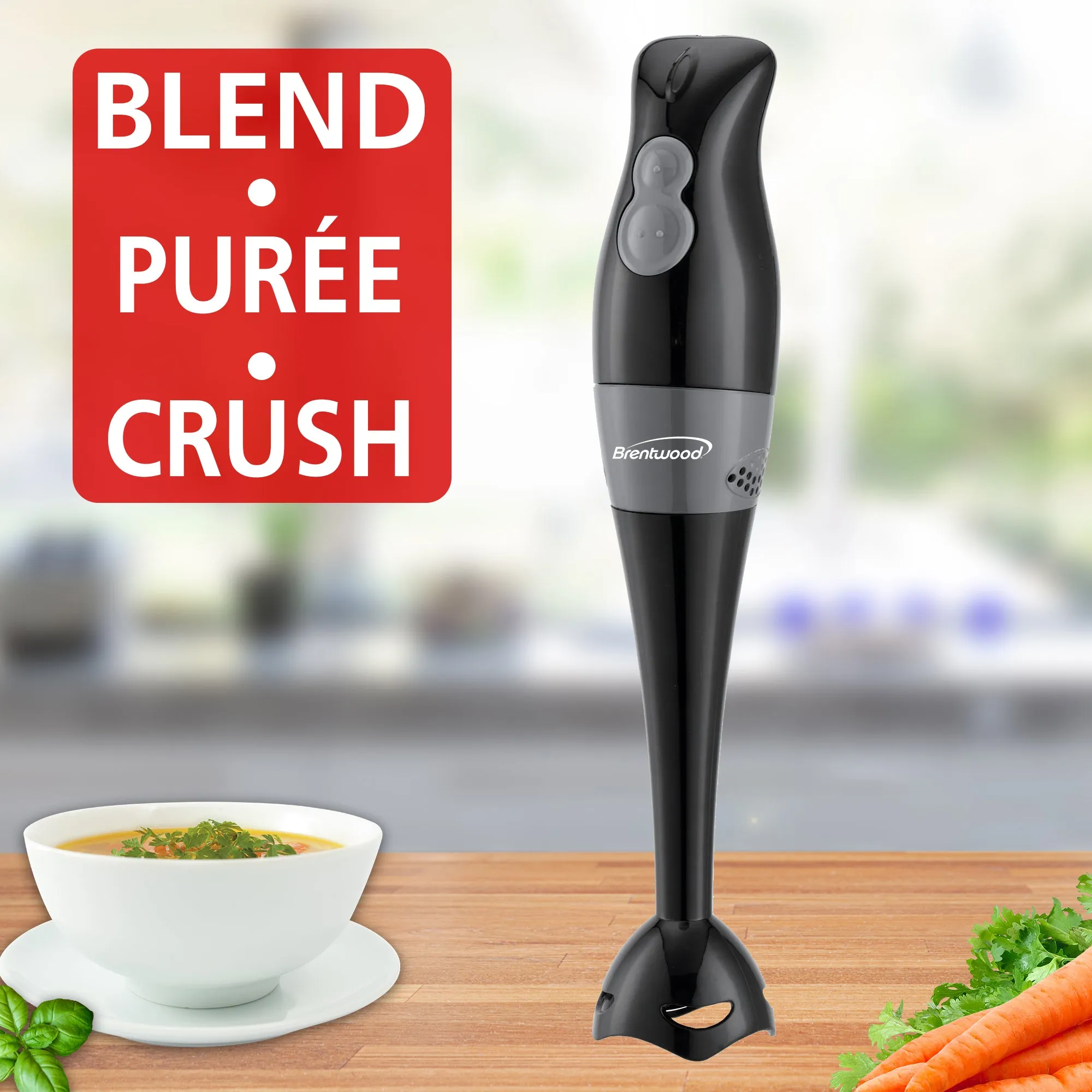 Brentwood HB-32BK 2-Speed 200W Hand Blender, Black