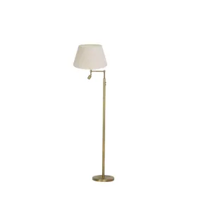 Bridge Brass Floor Lamp with white Shade