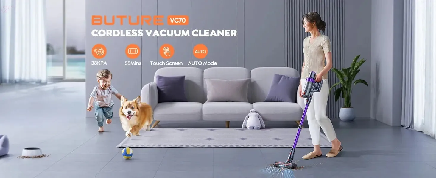 BROCELLE'S Powerful 38KPa Cordless Vacuum Cleaner