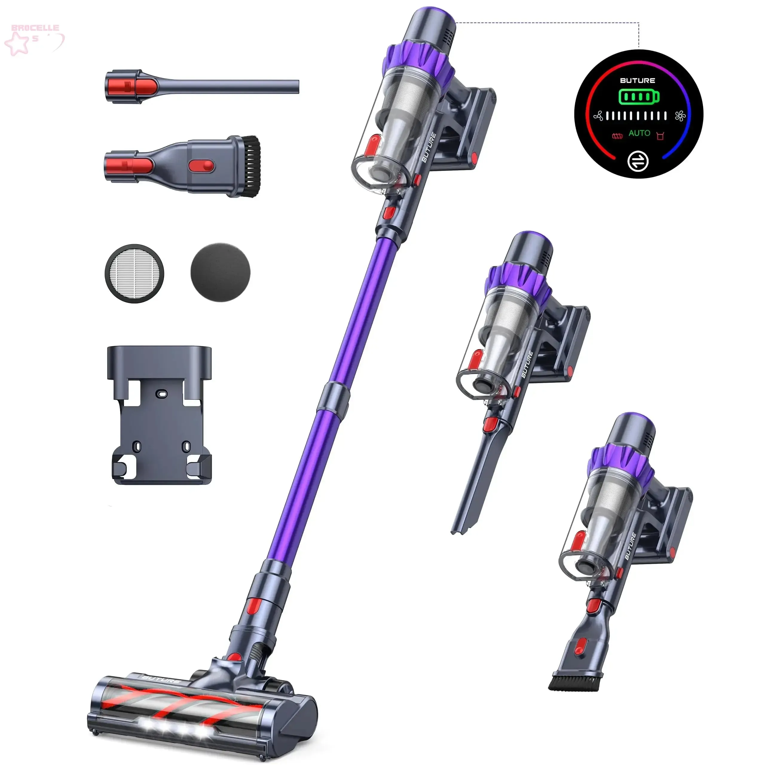 BROCELLE'S Powerful 38KPa Cordless Vacuum Cleaner