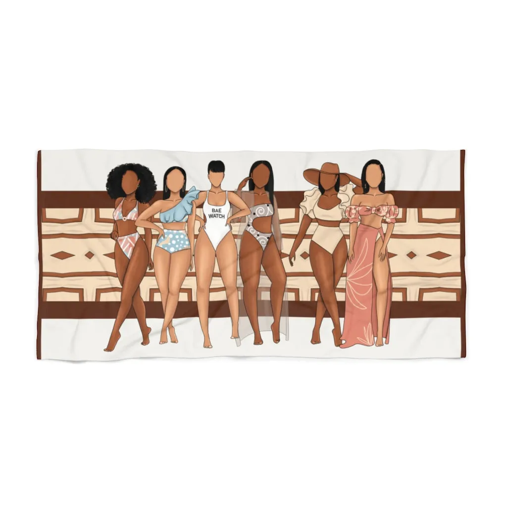 Brown Beach Babes Tribal Beach Towel