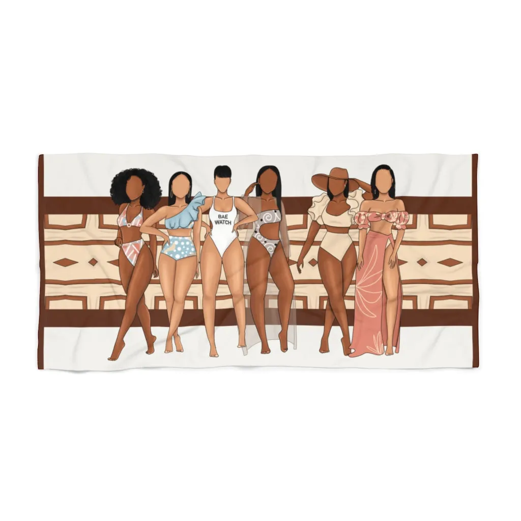 Brown Beach Babes Tribal Beach Towel