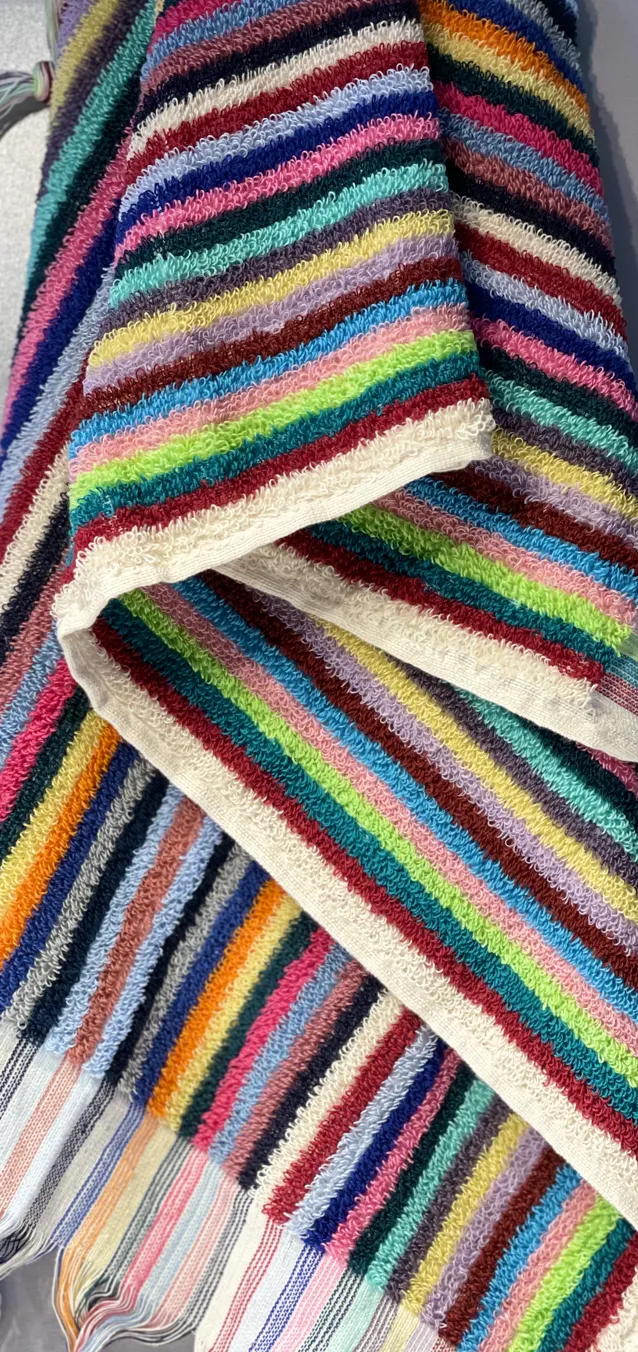 BUBBLE STRIPED TERRY HAND TOWEL