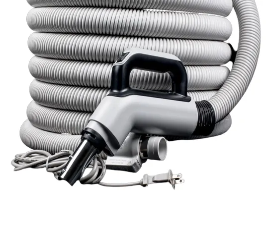 Central Vacuum Hose with Dual Voltage 3 Way Switch in 30' & 35'