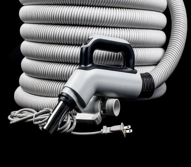 Central Vacuum Hose with Dual Voltage 3 Way Switch in 30' & 35'