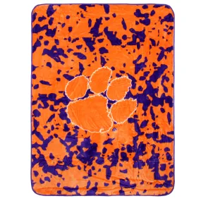 Clemson Tigers Plush Throw Blanket, Bedspread, 86" x 63"