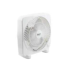 Comfort Zone 9" 2-Speed Portable Box Fan in White & Black