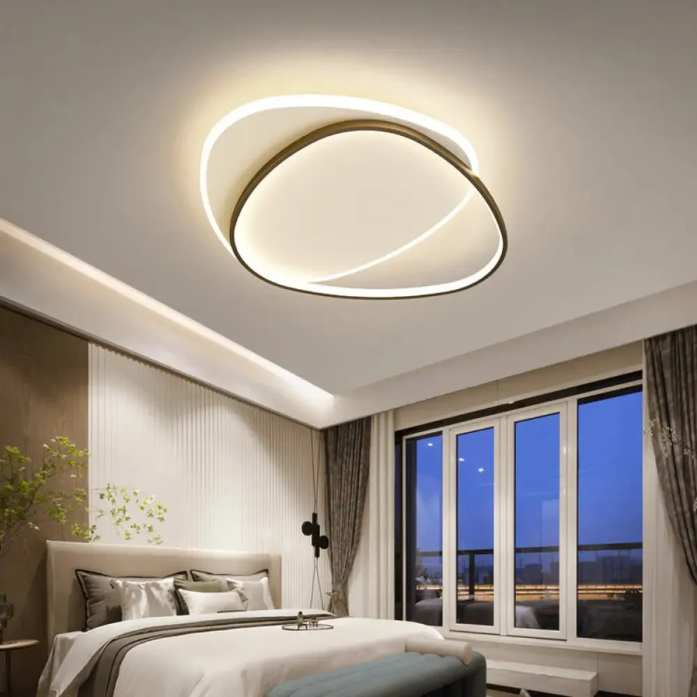 Contemporary Metal Triangle Flush Mount Chandelier - Balcony Ceiling Light Fixture