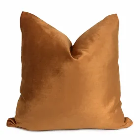 Copper Orange Rayon Cotton Velvet Pillow Cover