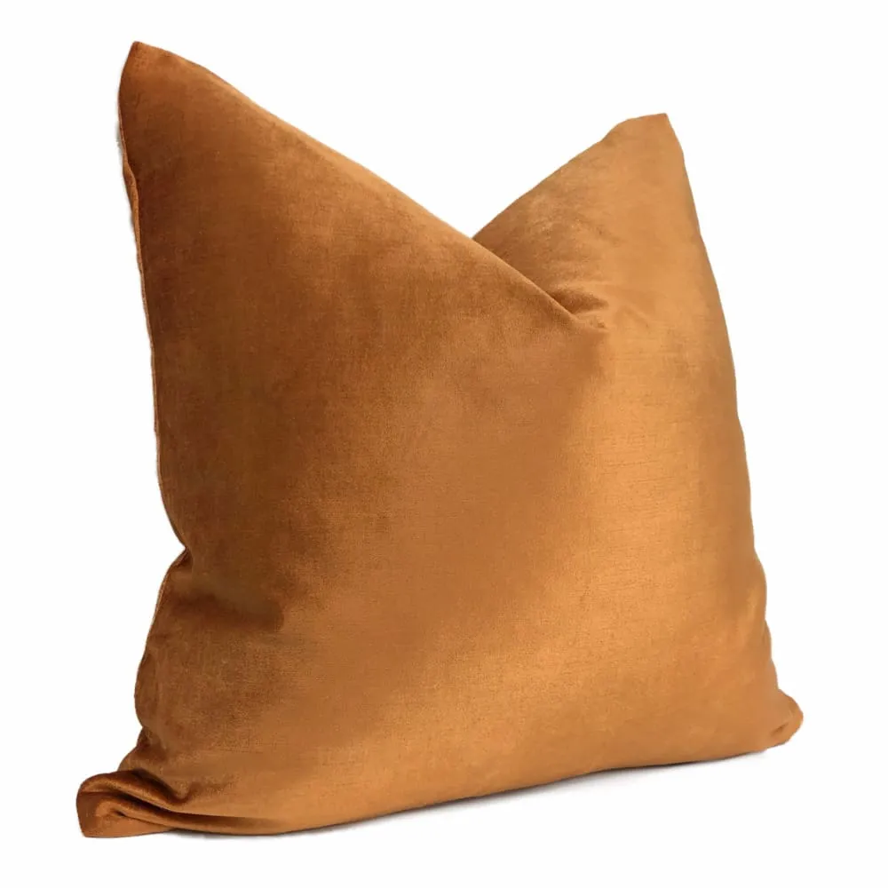 Copper Orange Rayon Cotton Velvet Pillow Cover