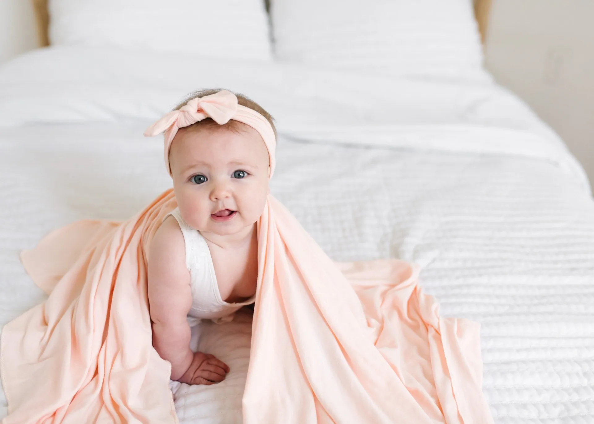 Copper Pearl Blush Knit Swaddle Blanket